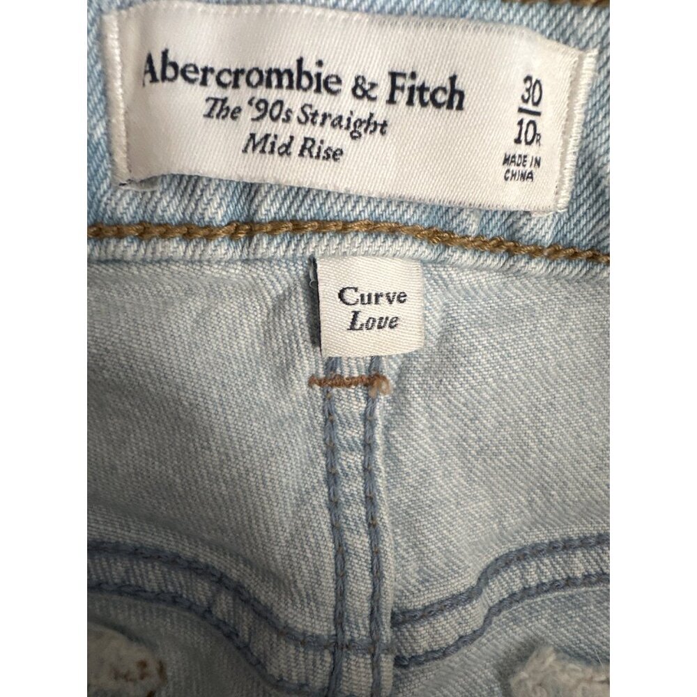 Abercrombie & Fitch 90’s Straight Mid-Rise “Curve Love” Jeans 30/10R Vintage y2k - Picture 7 of 8